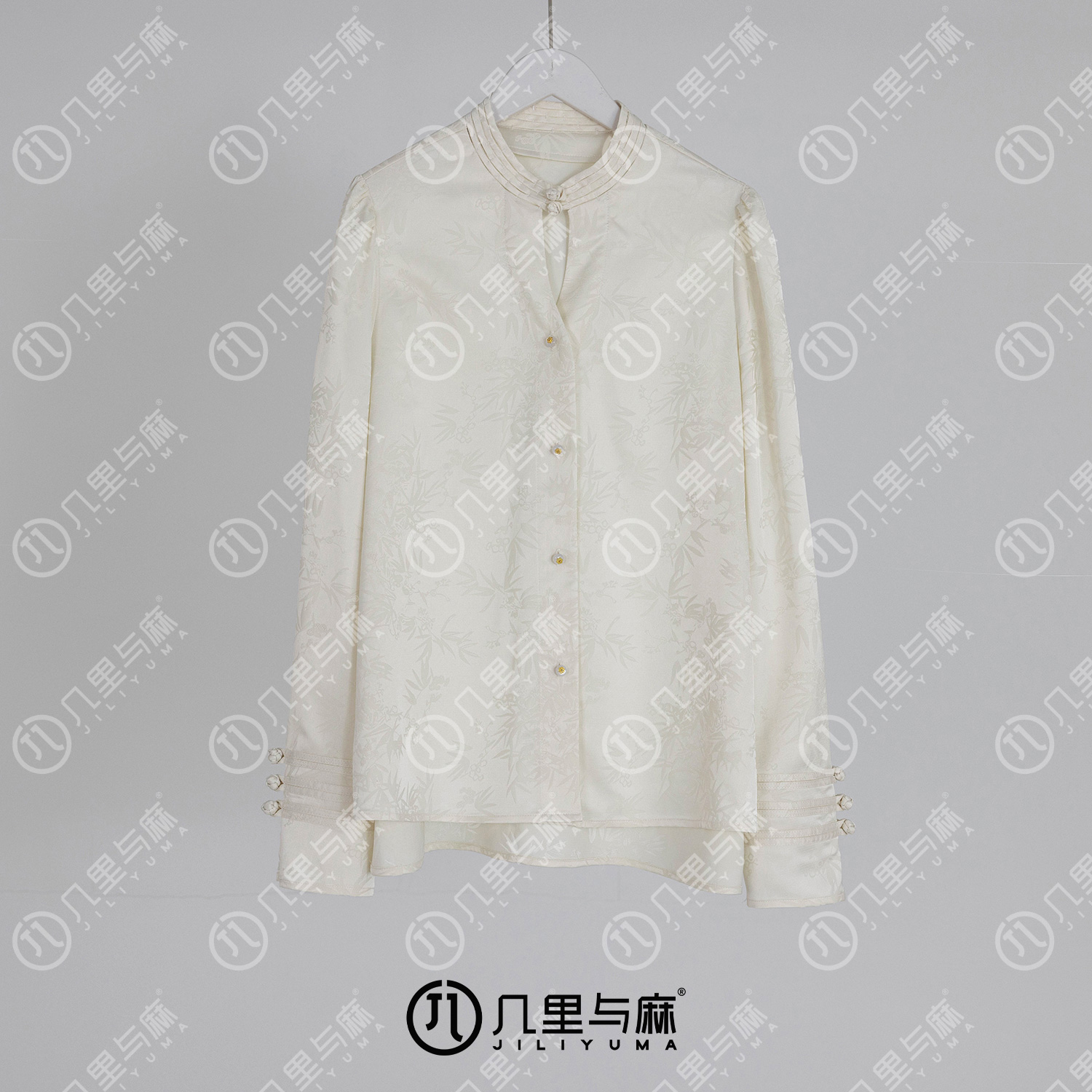 （几里与麻）春闱竹-国风纯色气质衬衫 衣长68 胸围104 1030167