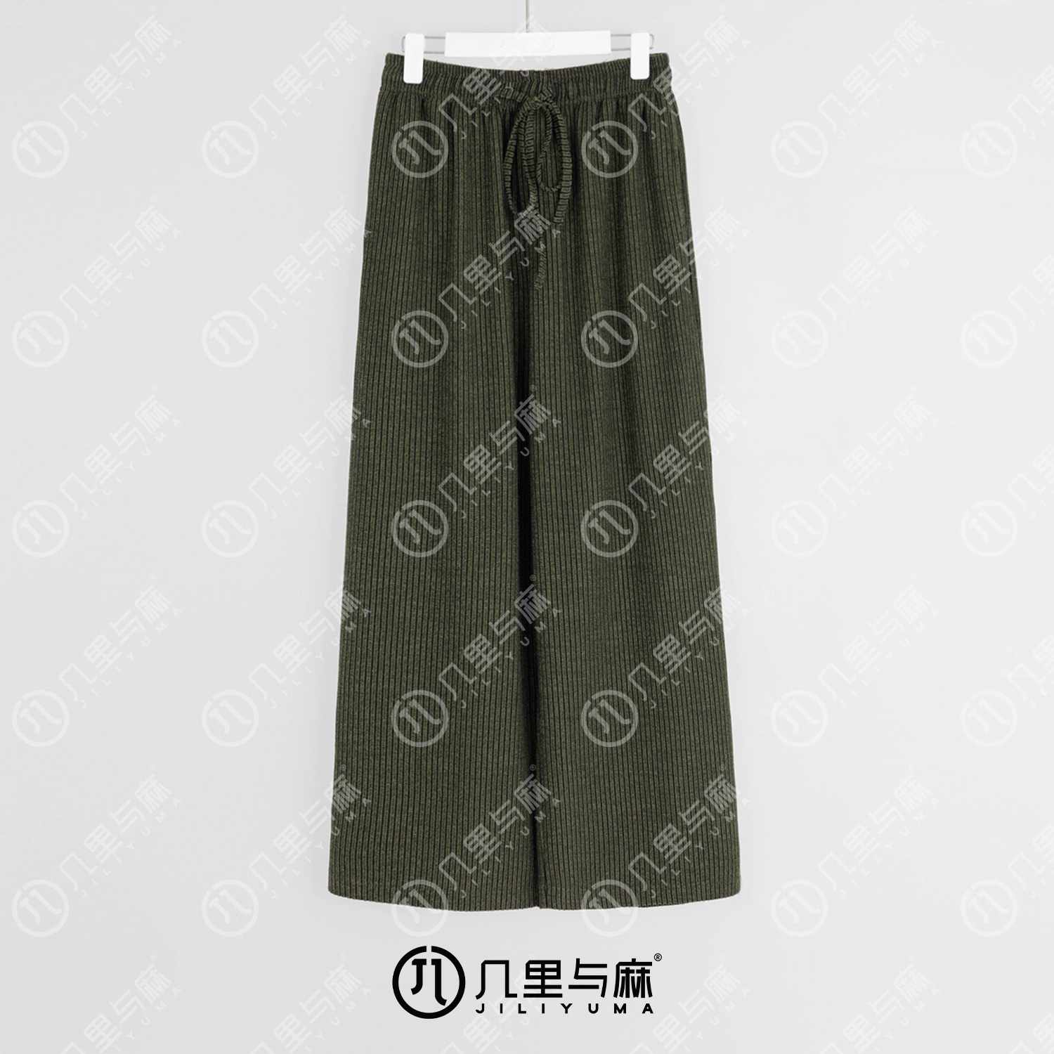 （几里）半堤-休闲时尚复古长款直筒休闲裤 裤长102 1080622