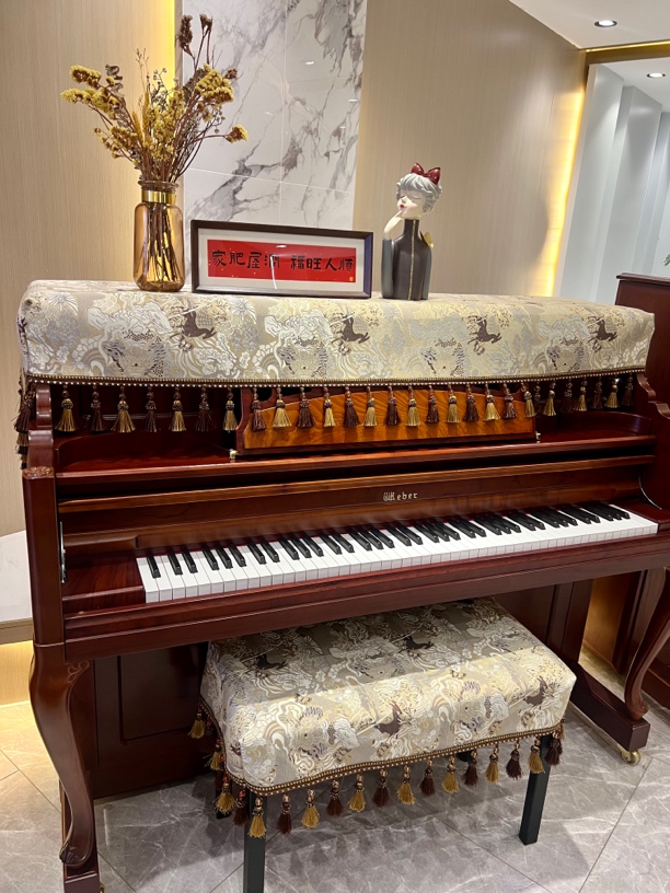 新中式手工立体钢琴罩半披加厚柔软