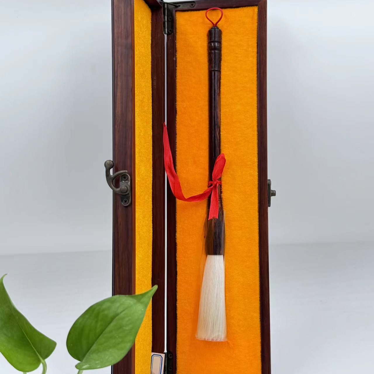 湖州善琏湖笔海南黄花梨细嫩光峰纯羊齐头笔对联·行书·草书·毛笔