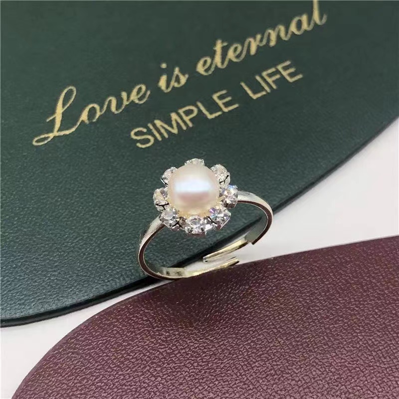 精美珍珠戒指，淡水