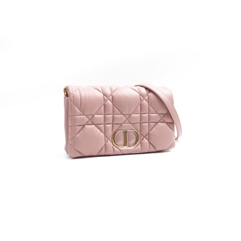 95新 DIOR/迪奥 迪奥DIORCARO粉色单肩包/H_ZY0000351233