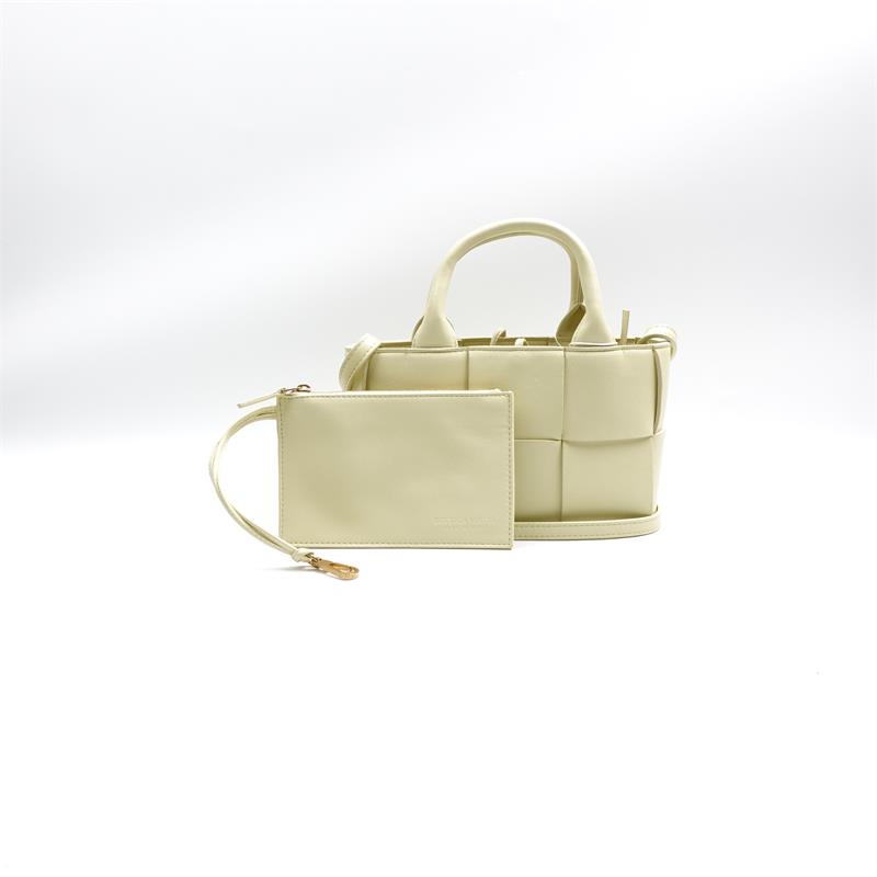 99新 BOTTEGA VENETA/葆蝶家 黄色编织单肩包/H_ZY0000347259