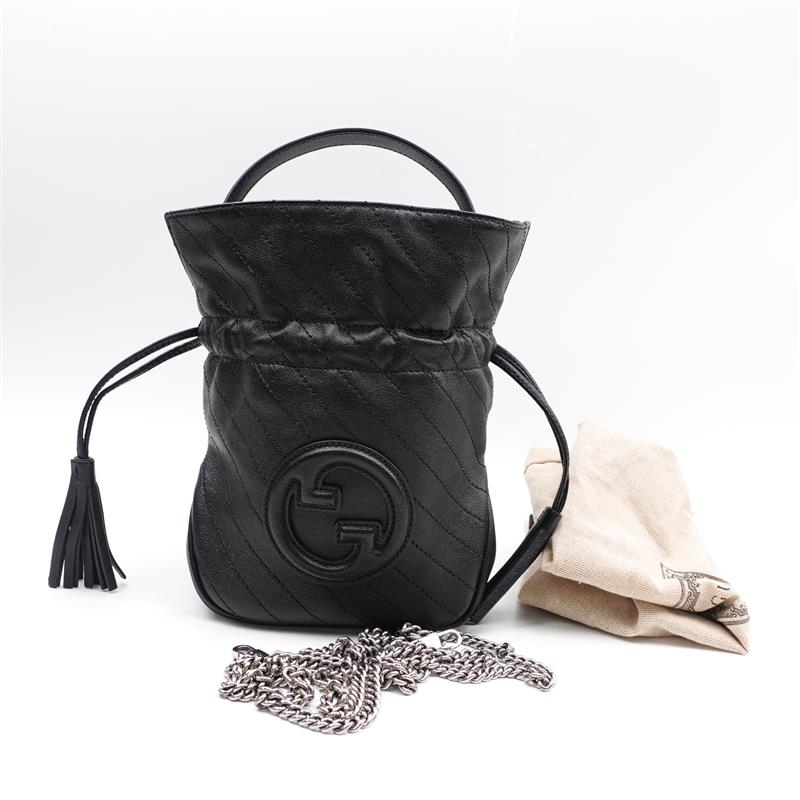 99新 GUCCI/古驰 古驰 Blondie系列 黑色水桶包/T_ZY0000292341