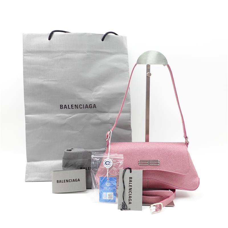 95新 Balenciaga/巴黎世家 亮闪粉色单肩斜挎包T_ZY0000288331