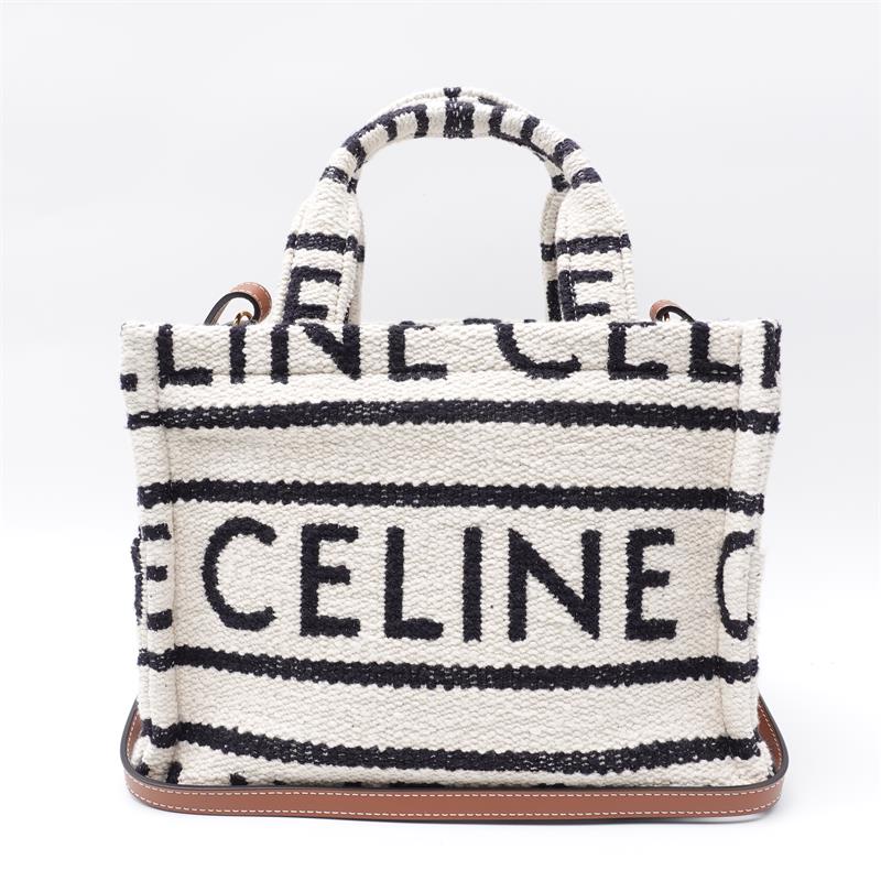 95新 Celine/思琳 白拼黑色条纹手提单肩包T_ZY0000372435