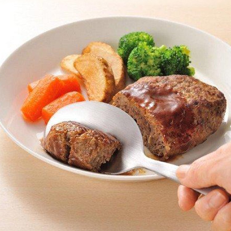 日本进口不锈钢锯齿分餐勺多功能勺子西餐勺牛排分餐勺