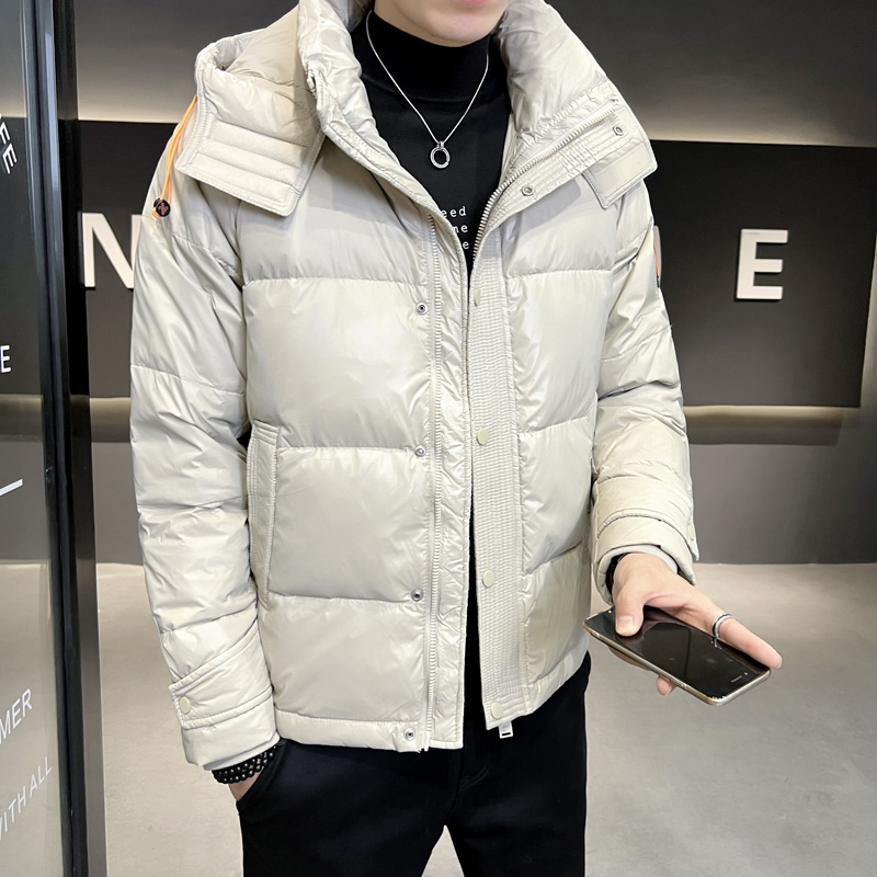 冬季新款连帽服男个性徽章潮流休闲加厚外套