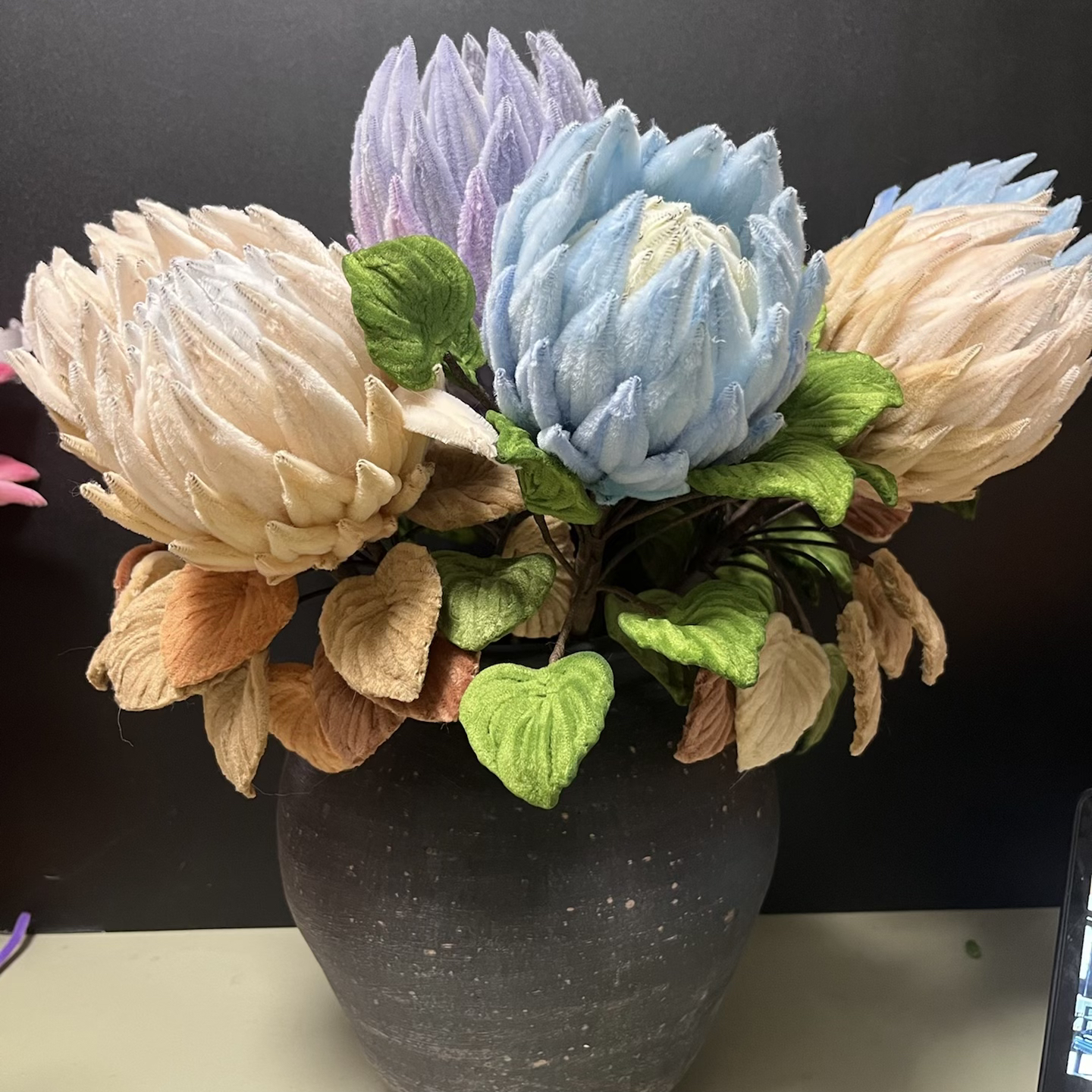 帝王花扭扭棒材料包手工diy仿真永生花摆件送女友礼物