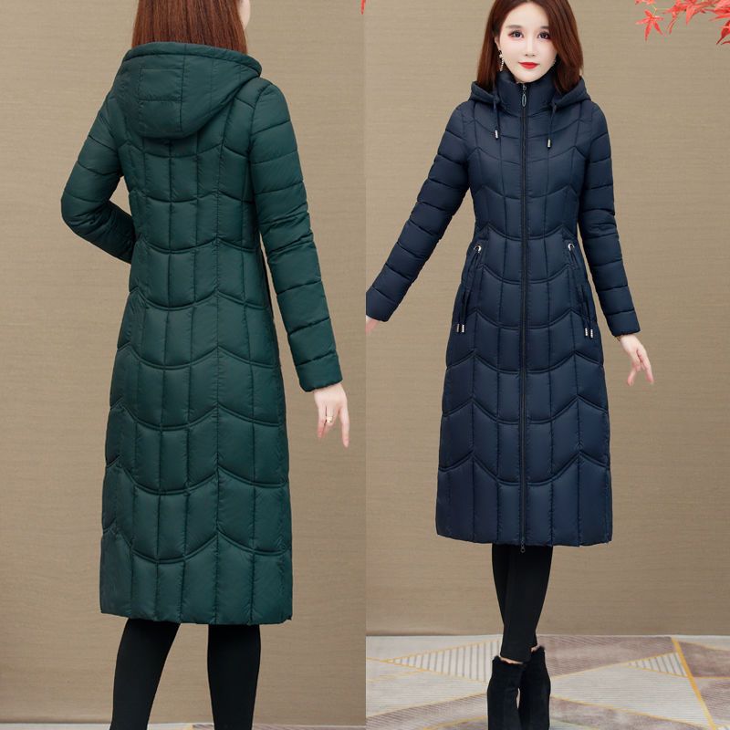 轻薄款棉服女2023新款棉衣女中长款中年女士冬季修身收腰棉袄外套
