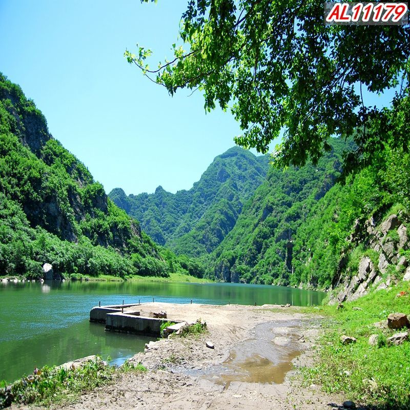 直播背景布农村砖房抖音网红主播间3d立体山水田园视频背景墙挂布