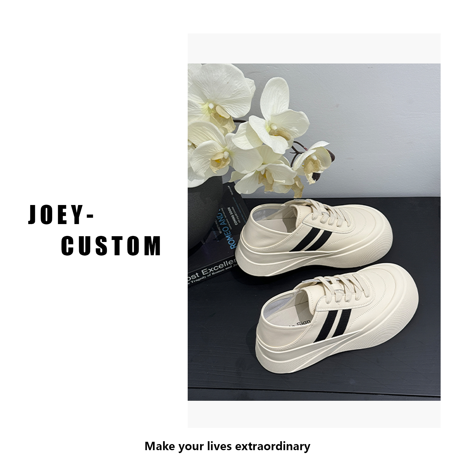 JOEY | 早秋新品大头丑萌松糕底休闲鞋踩脚小白鞋女  82