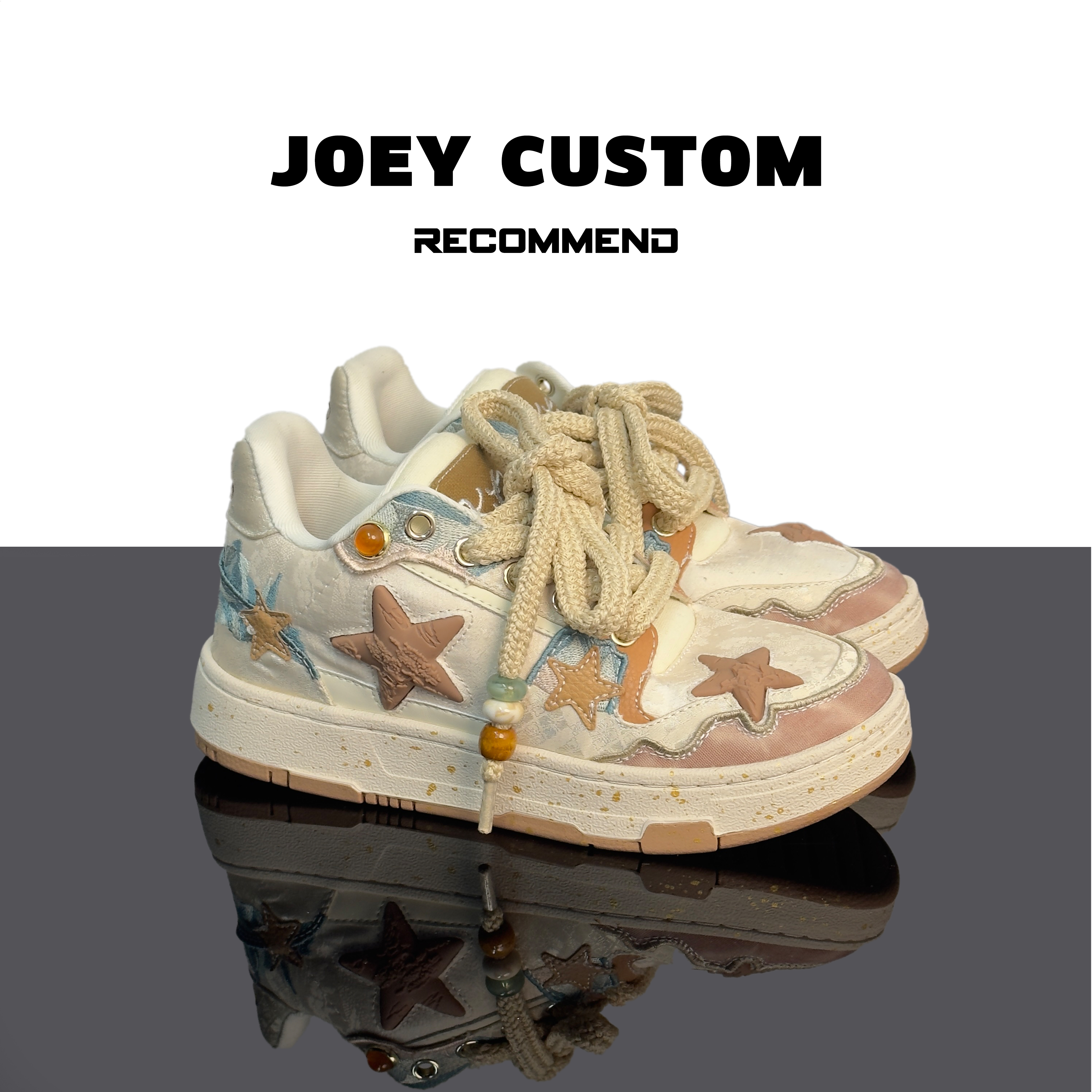 JOEY |【清明上河图】情侣款国潮潮星星板鞋潮鞋 6688-2