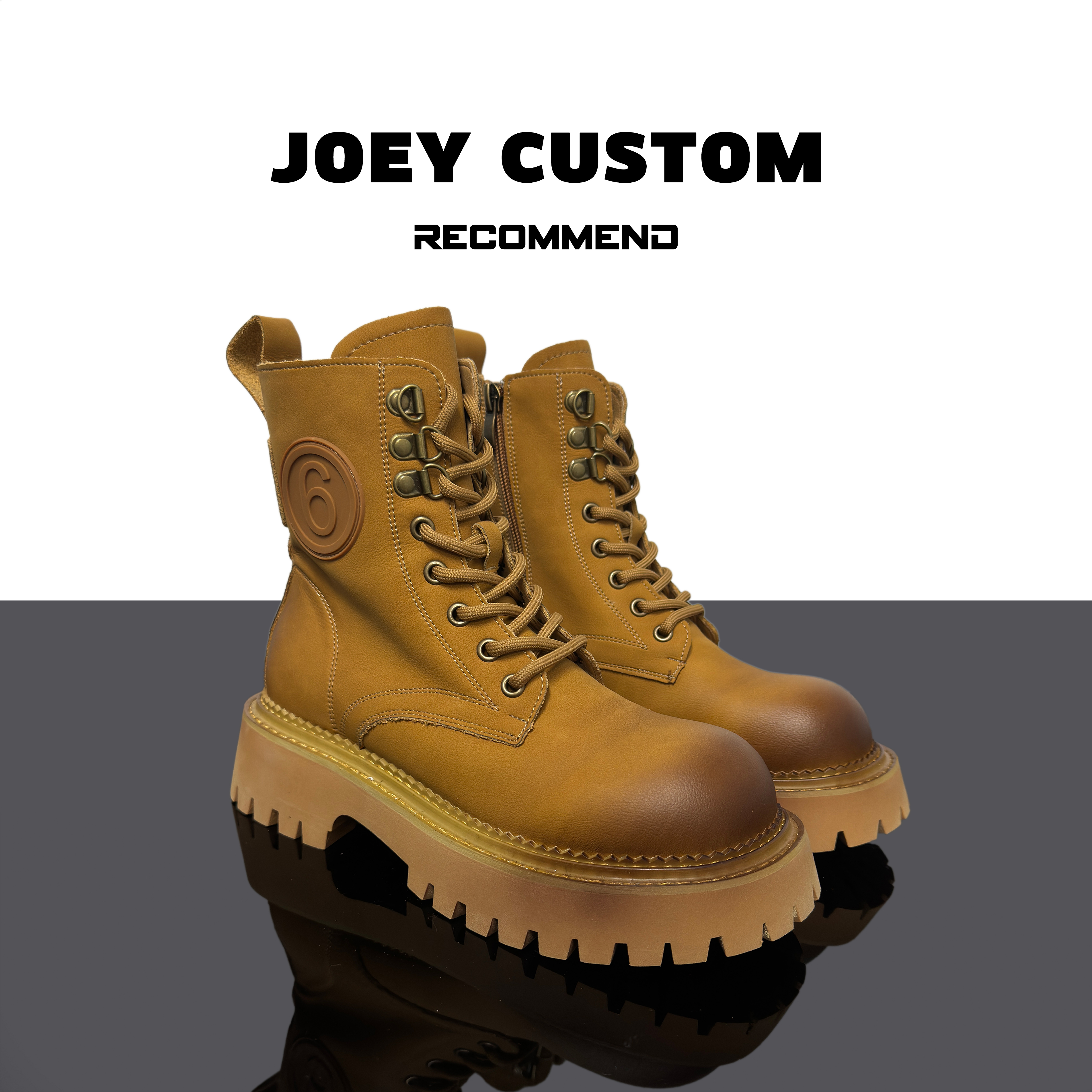 JOEY | 【马6】秋季新品雅丹系户外高定厚底马丁靴女短靴 611-7