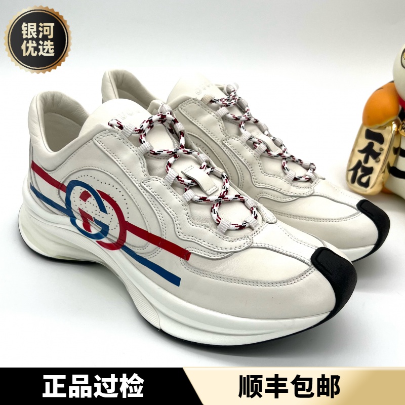 未使用 GUCCI/古驰 全新RUN系列 白色 红蓝双G印花 运动鞋 多尺码