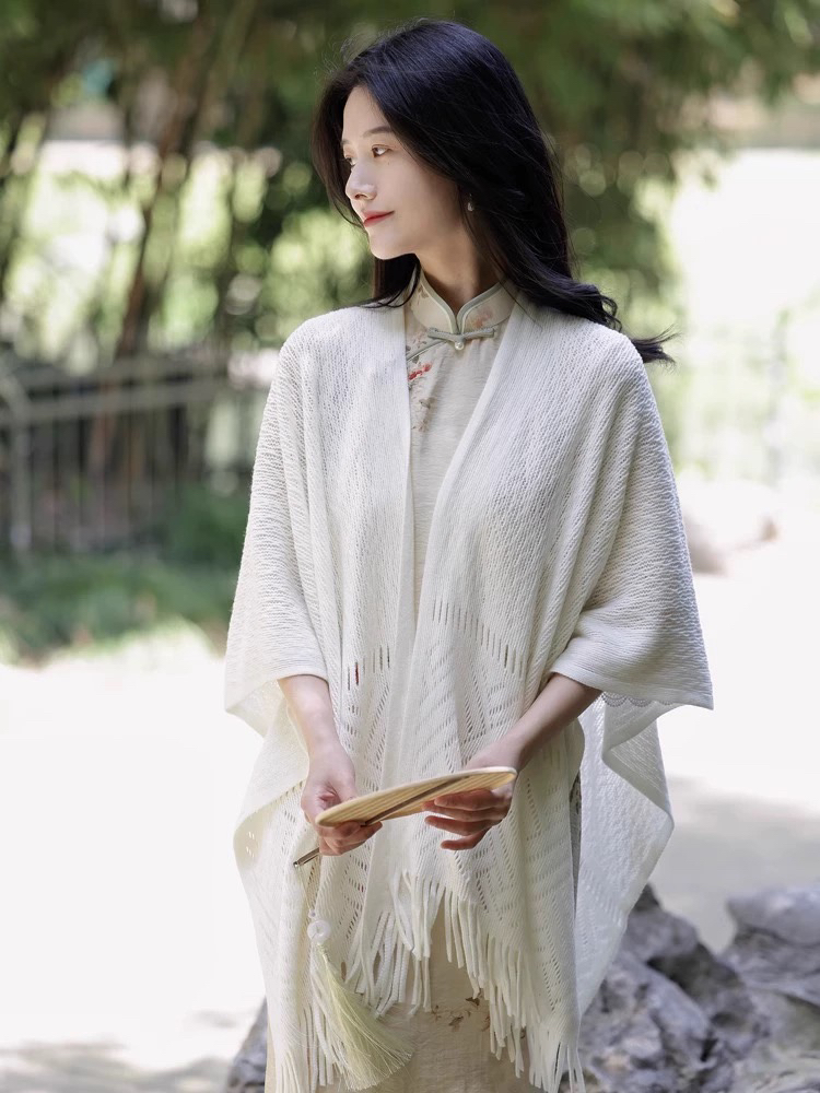 V-1213 流苏披肩开衫 搭 春夏旗袍年轻款