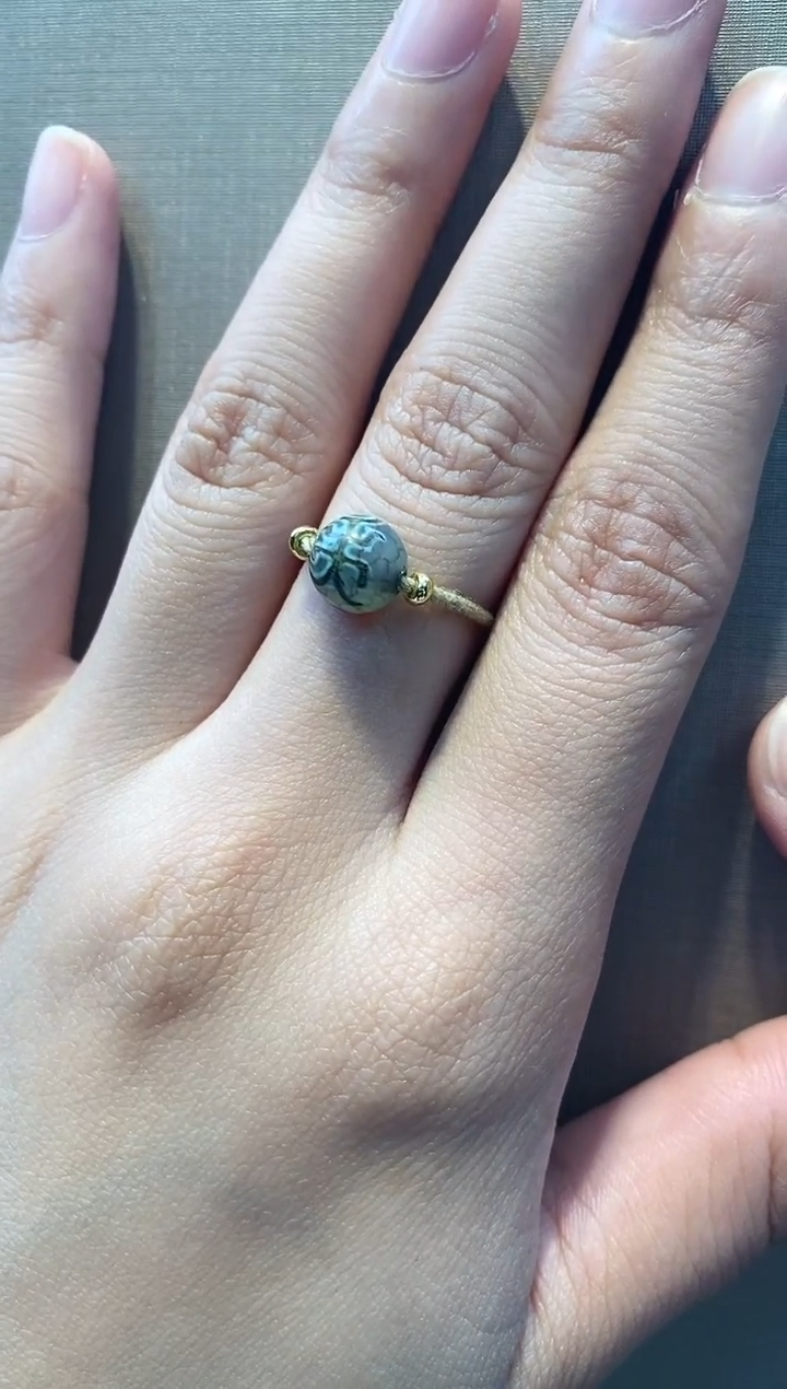 【闪购商品】玛瑙/玉髓K2未镶嵌绿沁贵贵戒指(多样性发货)