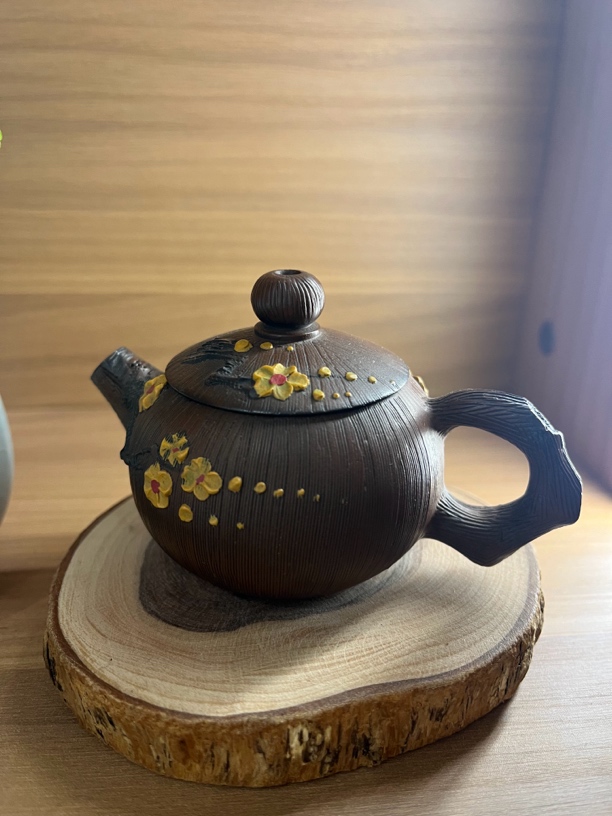 建水紫陶梅花西施壶纯手工泡壶水平壶精美菊瓣龙窑全手工仿古壶