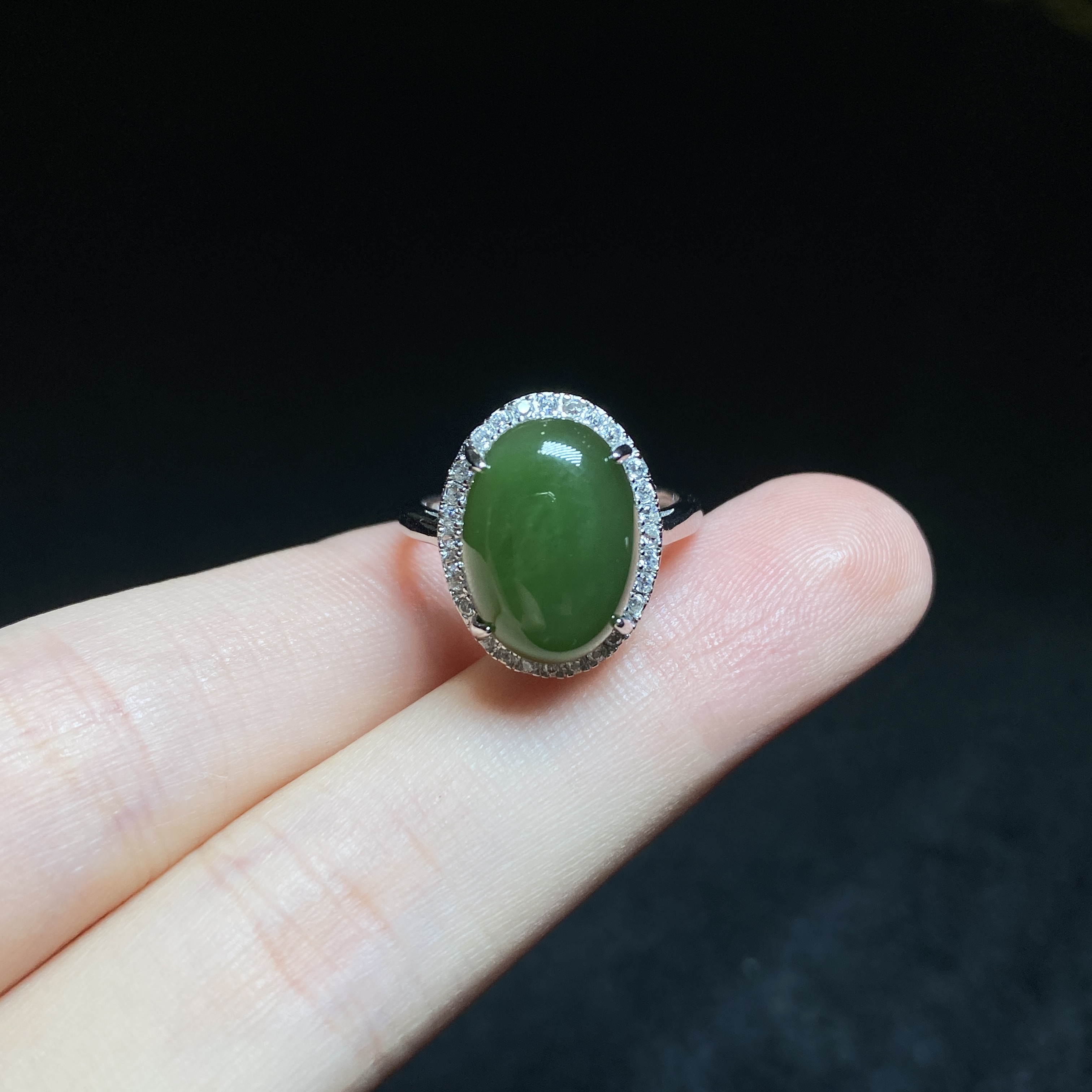 【小北好物】s925银和田玉戒指 QH10X797【约10*13mm】