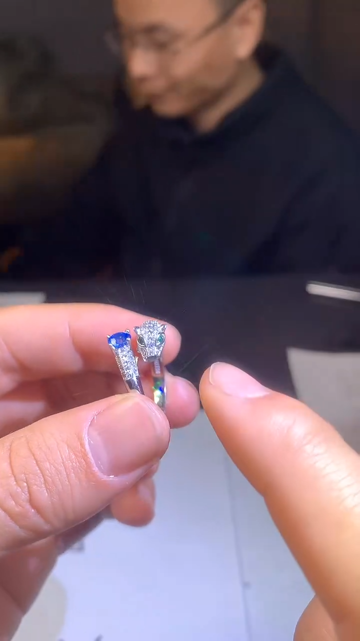 【闪购商品】印度蓝钻戒指50分