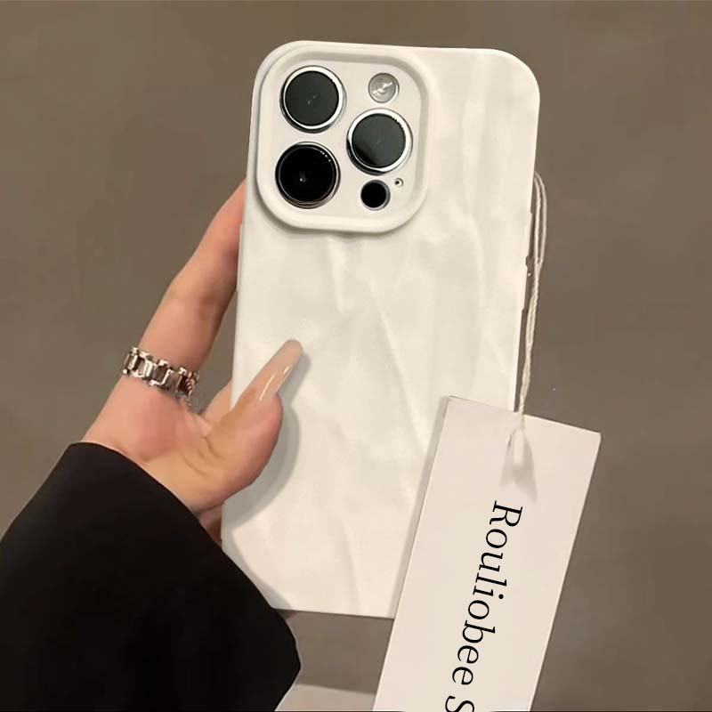 马克龙纯色褶皱苹果15手机壳iphone13/14promax高级12防摔11创意/