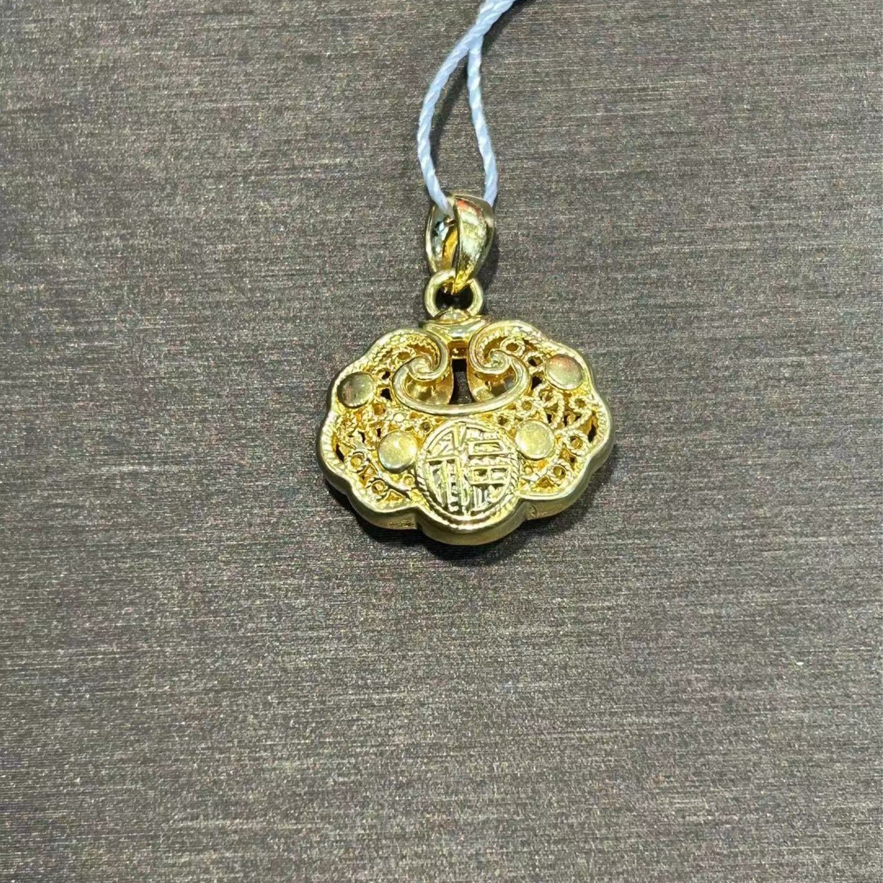 【金展珠宝】 足金 古法福锁吊坠 瓜子扣