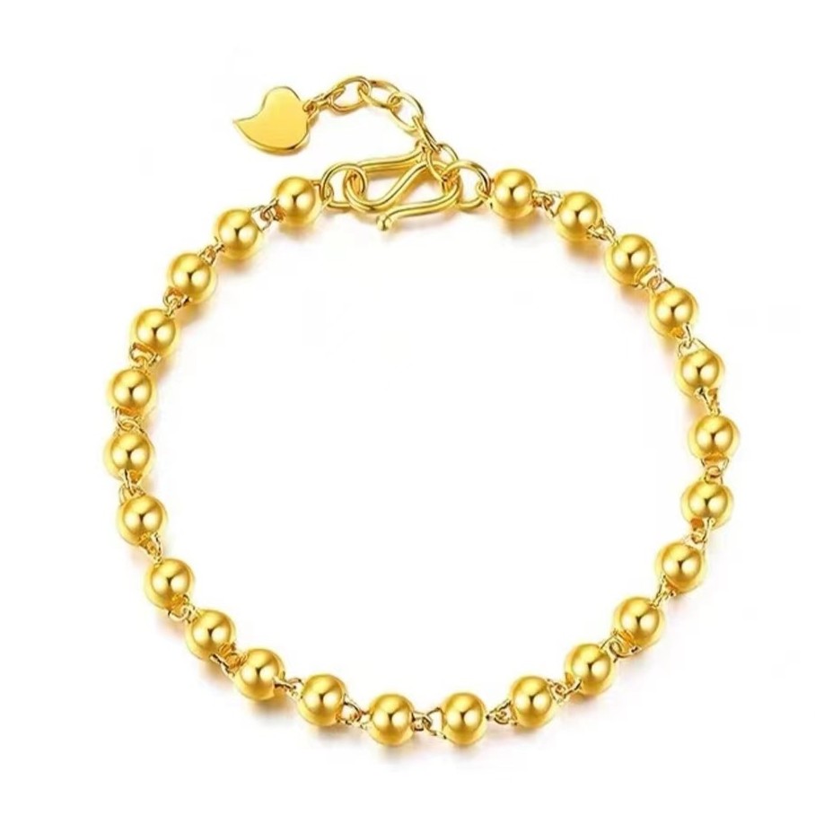【金展珠宝】足金 圆珠手链  带延长链