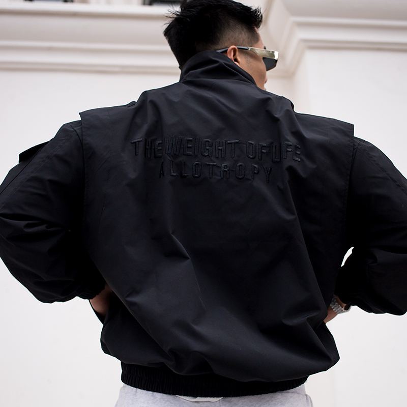 轻骑兵防风夹克外套双开门运动春秋季宽松潮流休闲薄款硬汉风格