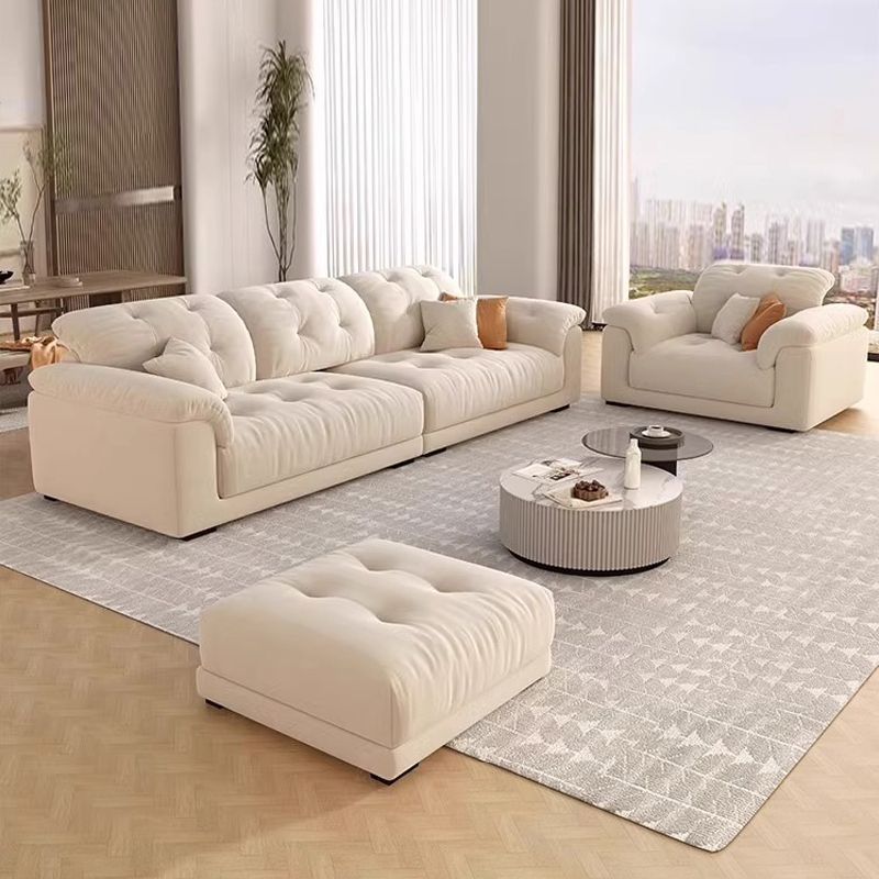 2024新款云朵沙发客厅小户型直排现代猫抓布家用科技布沙发奶油风