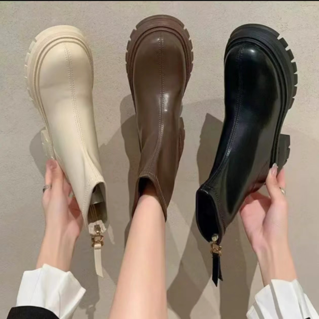 短靴马丁靴女2025秋冬新款加绒时尚洋气气质百搭厚底炸街英伦风