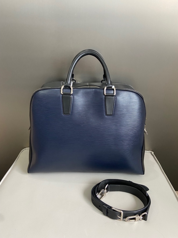 95新 LouisVuitton/路易威登 lv拼色水波纹手提公文包单肩斜挎包