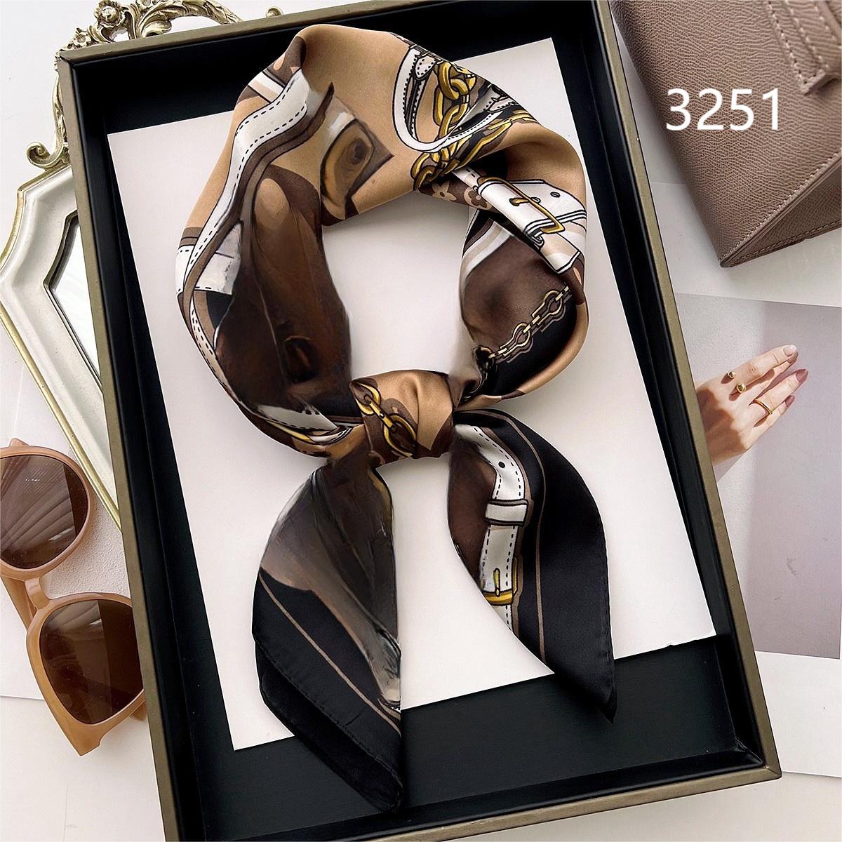 100新款百搭杭州丝绸丝巾70*70#3251