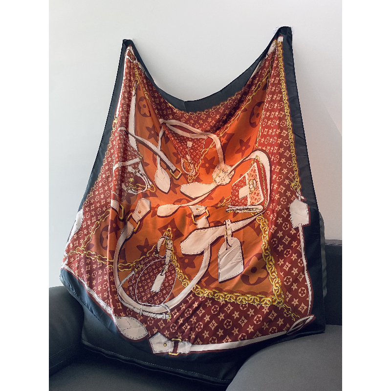 100新款夏季百搭杭州丝绸丝巾110*110#3187