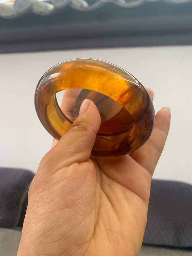 缅甸琥珀57圈口手镯