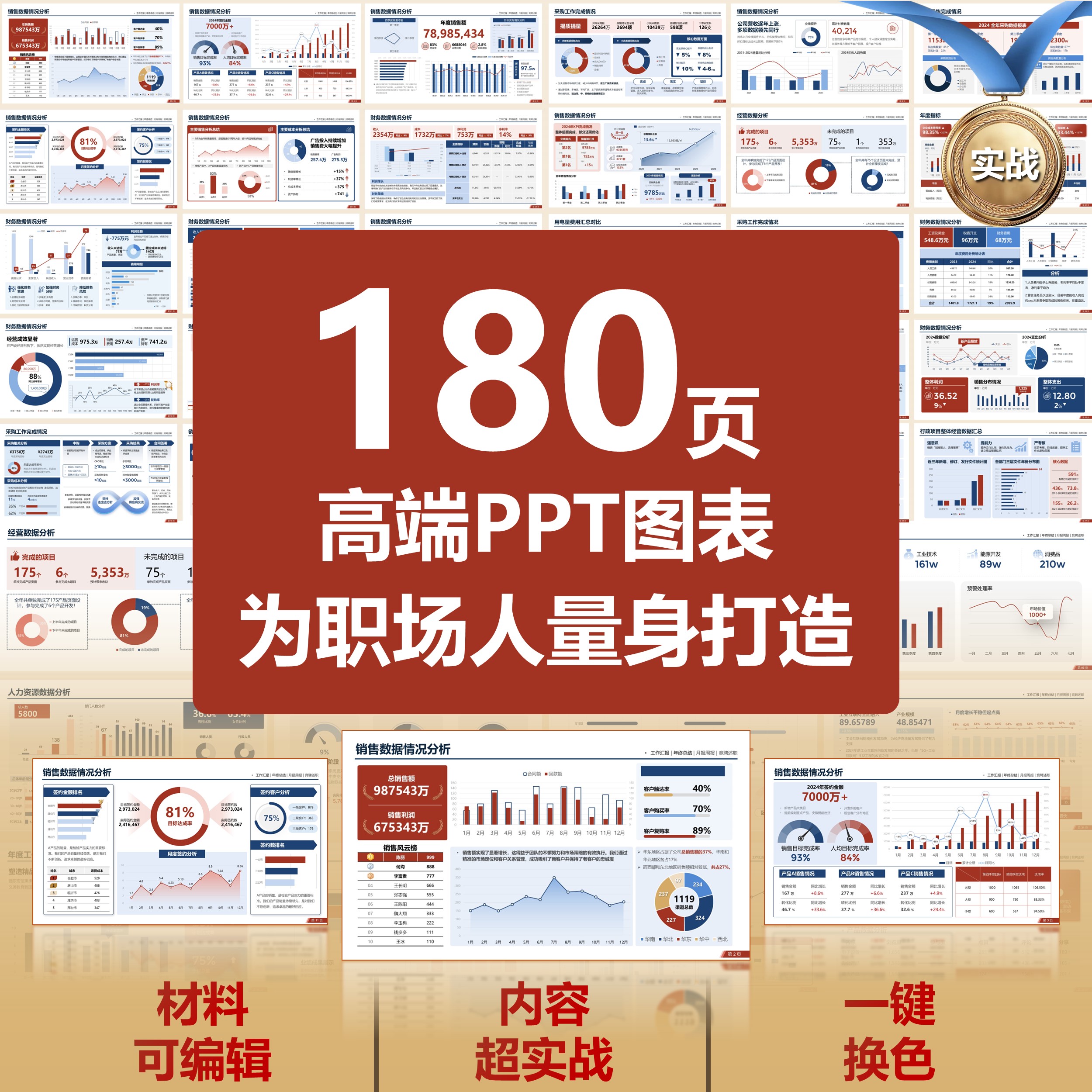[新版]180页PPT图表课件，高端可编辑版式多