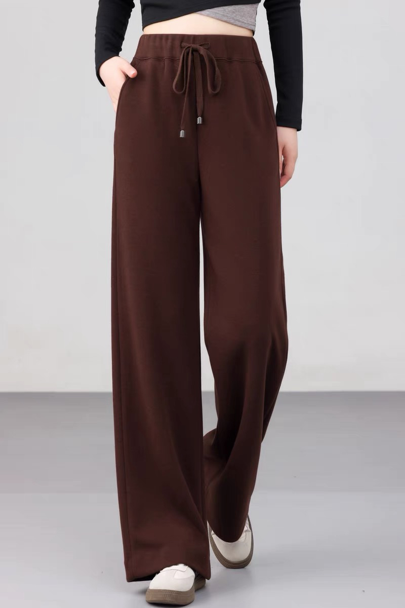 羊驼毛～松紧腰直筒休闲显瘦直筒裤