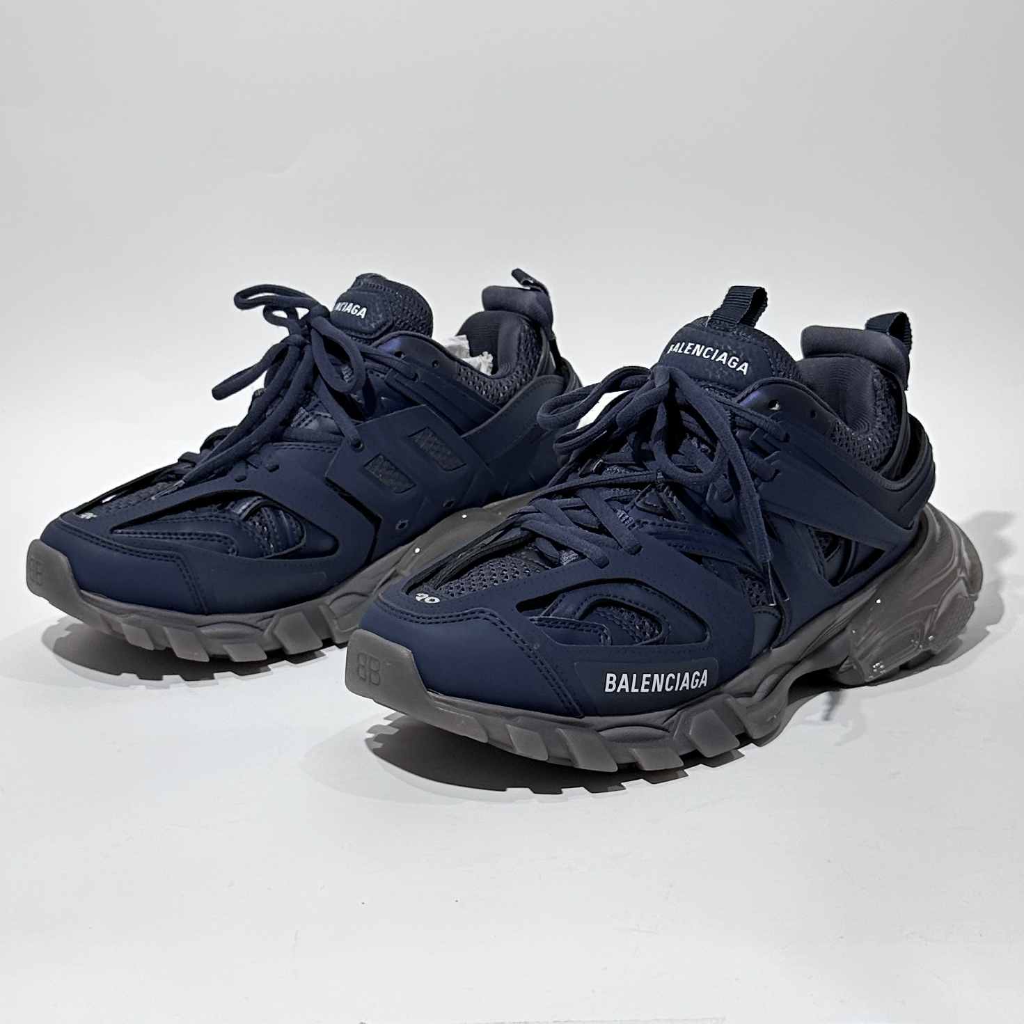 95新 Balenciaga/巴黎世家 39码 Track 深蓝色时尚老爹鞋/ML01438