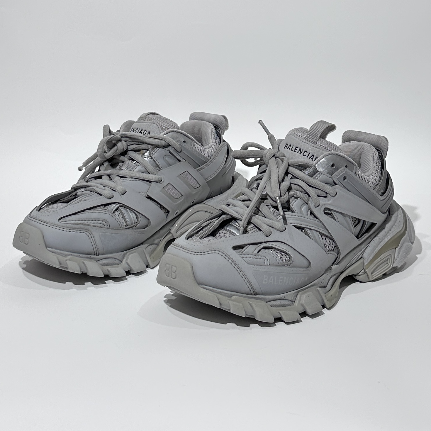 95新 Balenciaga/巴黎世家 35码 Track 灰色时尚老爹鞋/ML01405