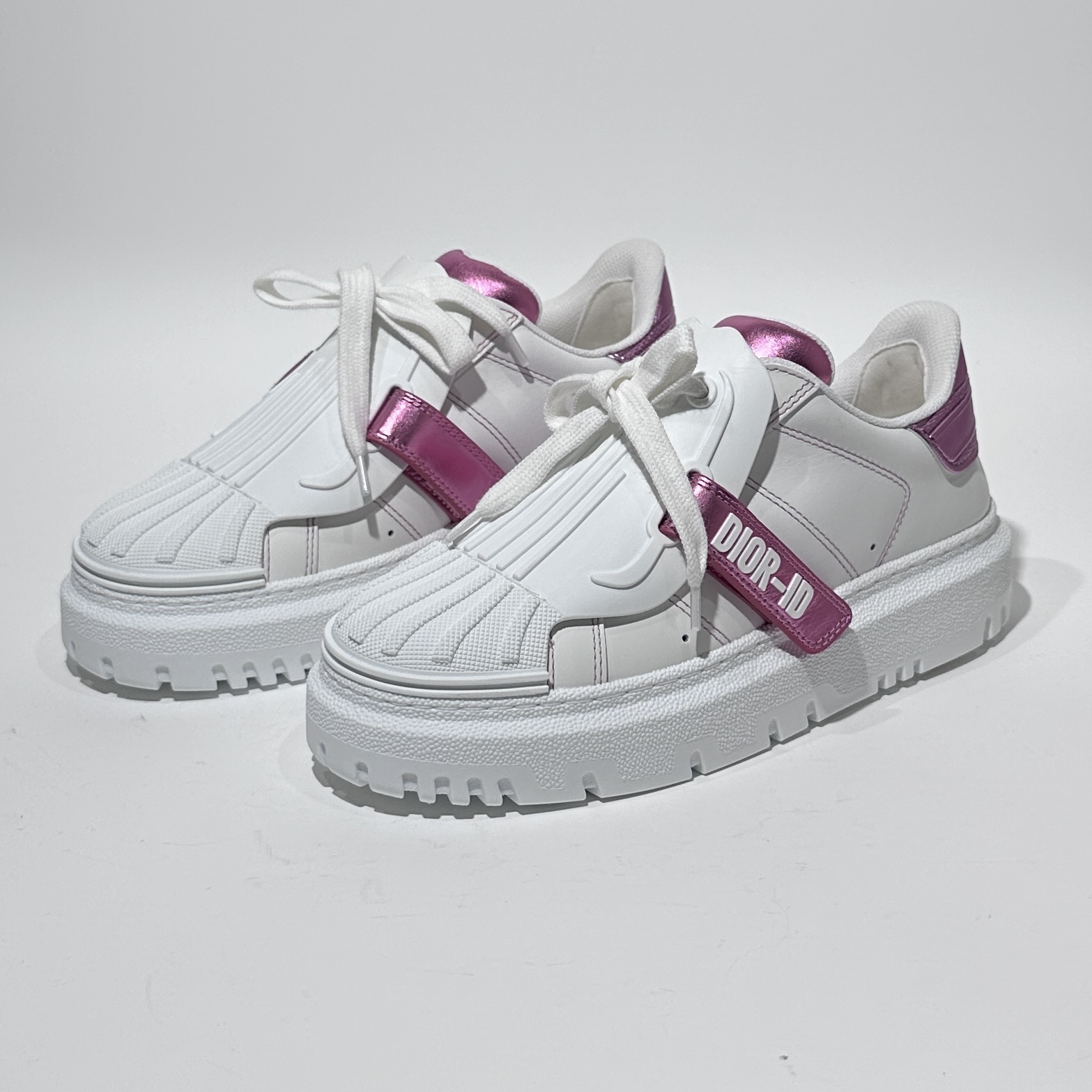 全新未使用 DIOR/迪奥 34.5码 白粉时尚贝壳鞋/ML0853