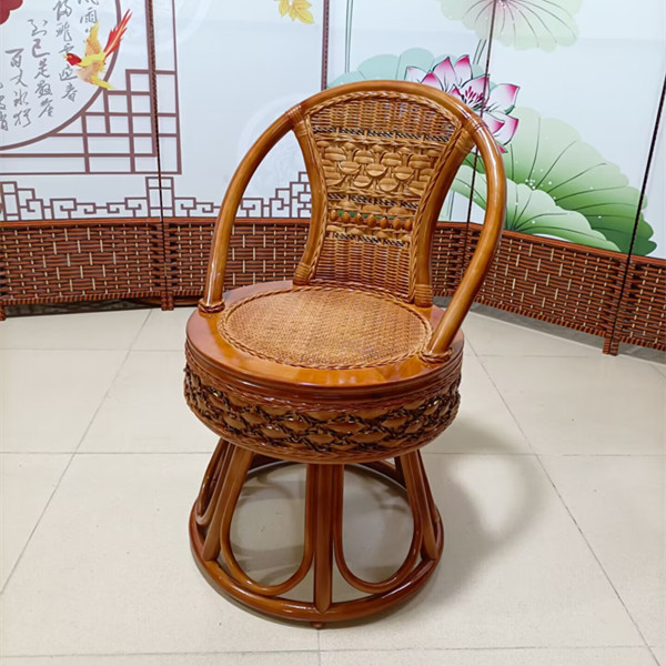 阳台小藤椅三件套藤编休闲茶室圆凳子矮滕椅小户型靠背椅成人家用