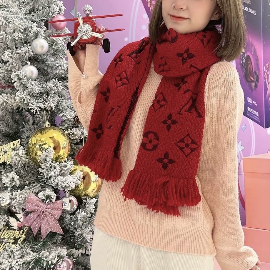 99新 LouisVuitton/路易威登 羊毛围巾/175*30/A01977/A00674