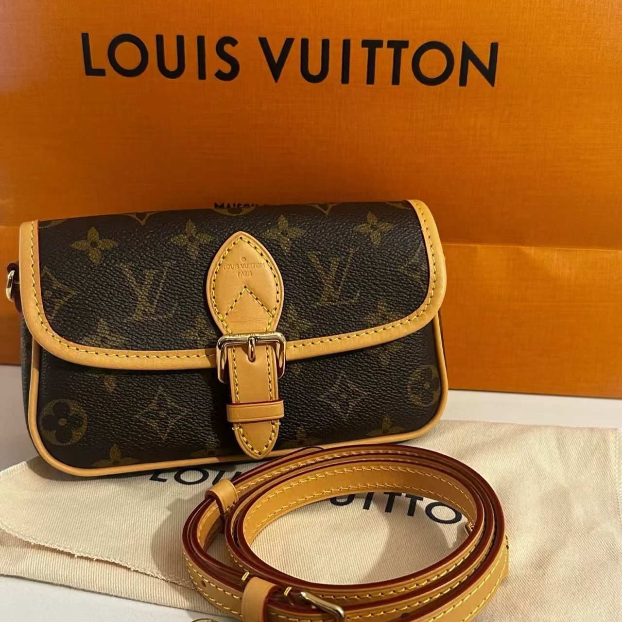 99新 LouisVuitton/路易威登 灵灵子/mini法棍芯片款24年/斜跨包
