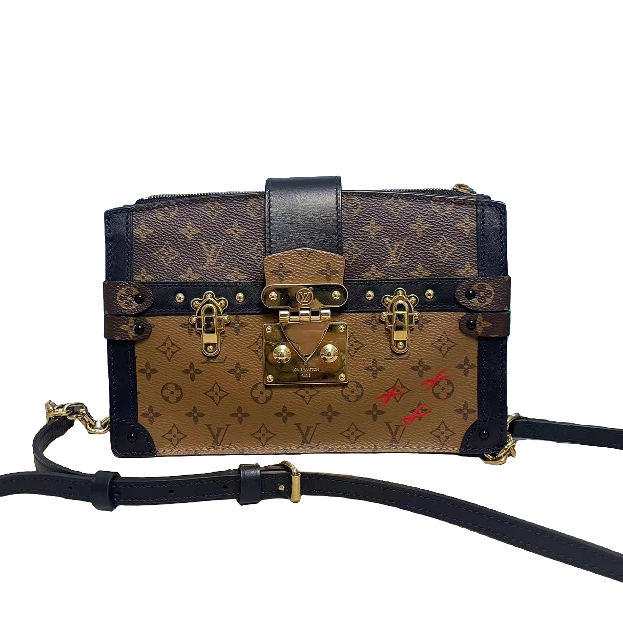 99新 LouisVuitton/路易威登 灵灵子/拼色软盒子芯片款/斜跨包