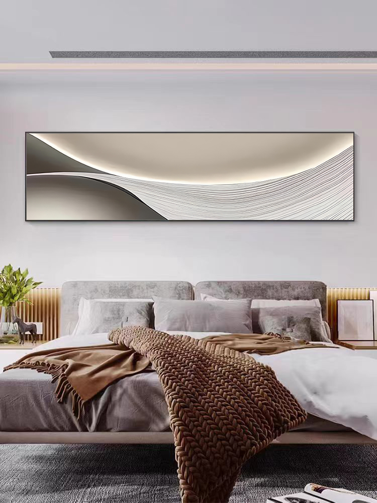 背后有靠山客厅装饰画沙发落地背景墙大幅轻奢高级感挂画抽象壁画