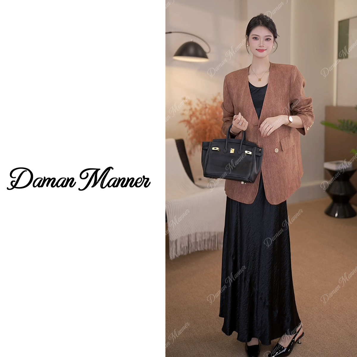 【YIYI】亚麻复古西装气质时尚休闲秋季设计师轻奢DM24621