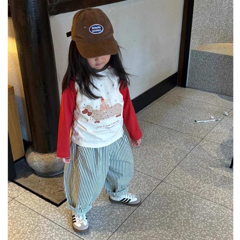 韩国童装儿童衣服2025秋装新款男女童可爱卡通印花插肩袖长袖T恤
