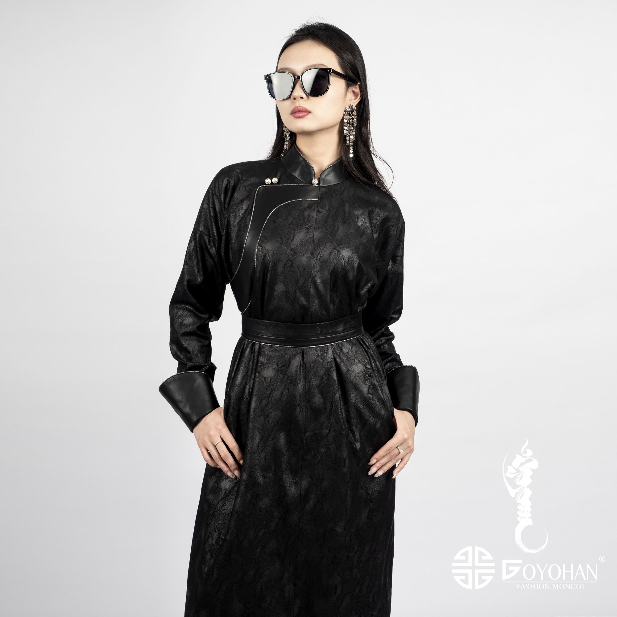 【高艺汗】新款蒙古族麂皮风衣传统蒙古袍子0939