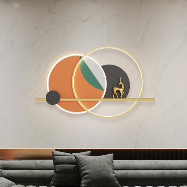 长条轻奢装饰画现代简约墙面客厅沙发背景挂画床头卧室led壁灯画