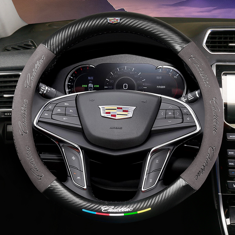 凯迪拉克方向盘套XT5 CT5 XT4 XTS ATSL CT6 XT6 CT4翻毛皮车把套
