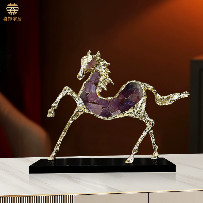 现代轻奢创意骏马摆件客厅电视柜酒柜玄关办公室高档书房卧室